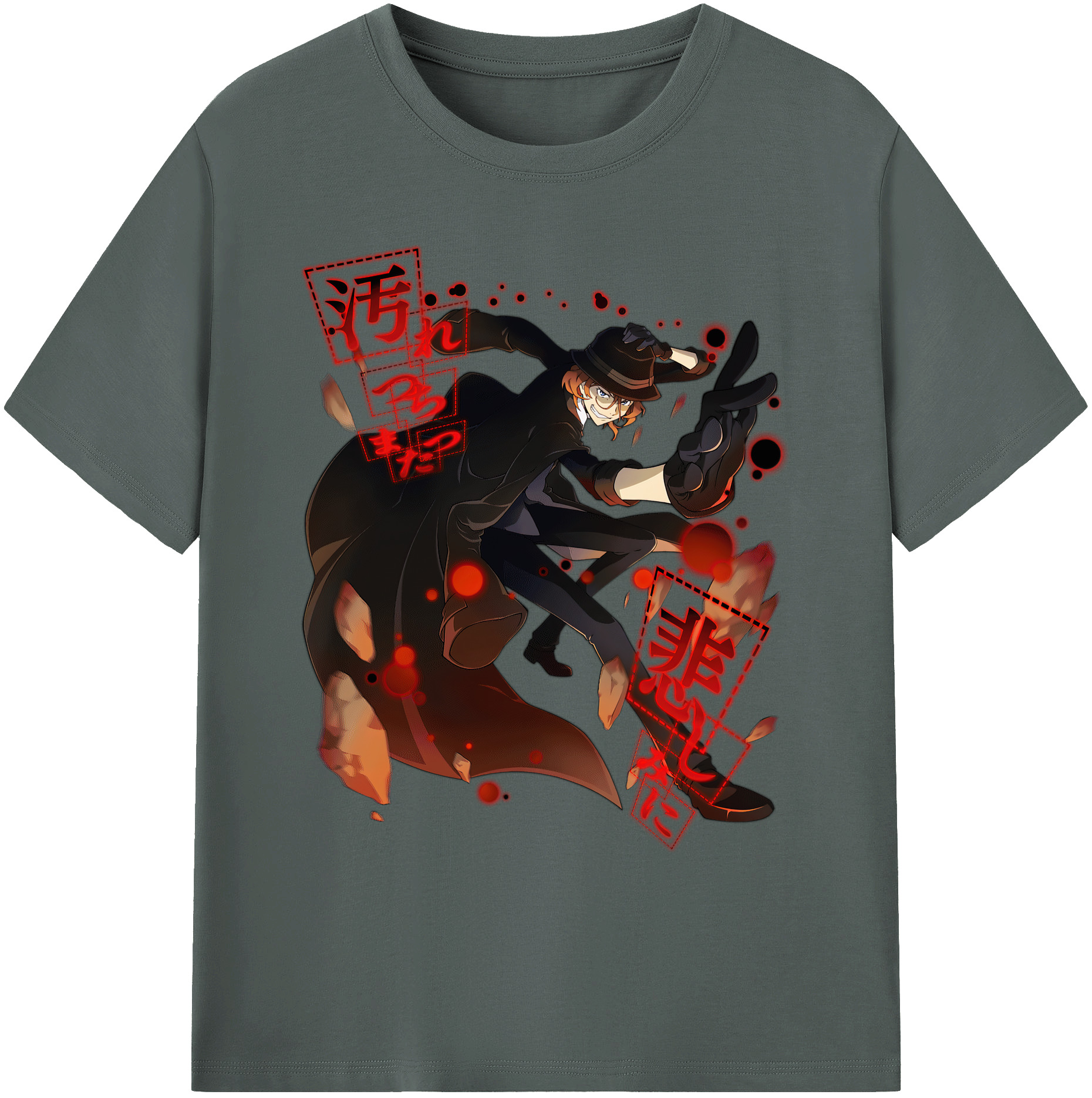 （画像用） 文豪ストレイドッグス Bungo Stray Dogs 綿100％ メンズ半袖Tシャツ｜肌触りやわらか＆通気性